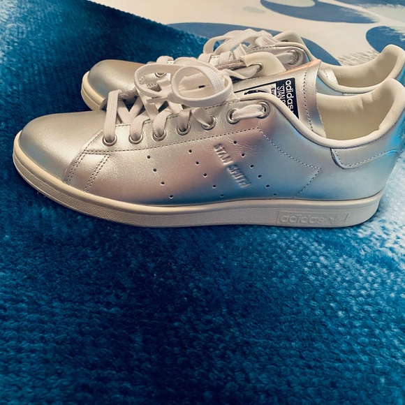 New Adidas Silver Tennis Shoes - Picture 2 of 7